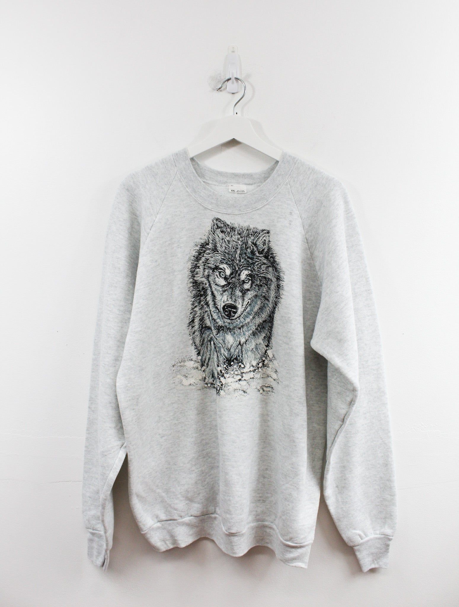 Lone Wolf In Snow Crewneck sold by HG Vintage