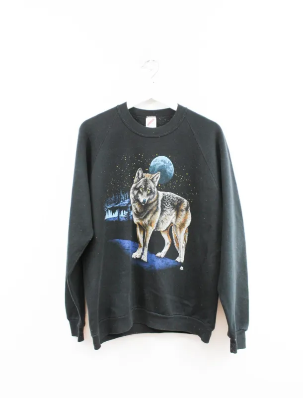 Vintage Wolf & Blue Moon Crewneck sold by HG Vintage