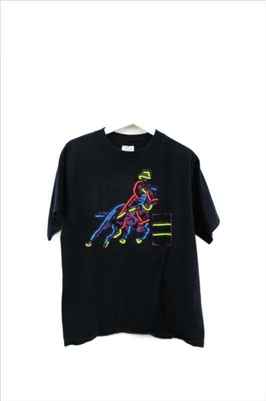X - Vintage Single Stitch Neon Cowboy On Horse Tee sold by HG Vintage