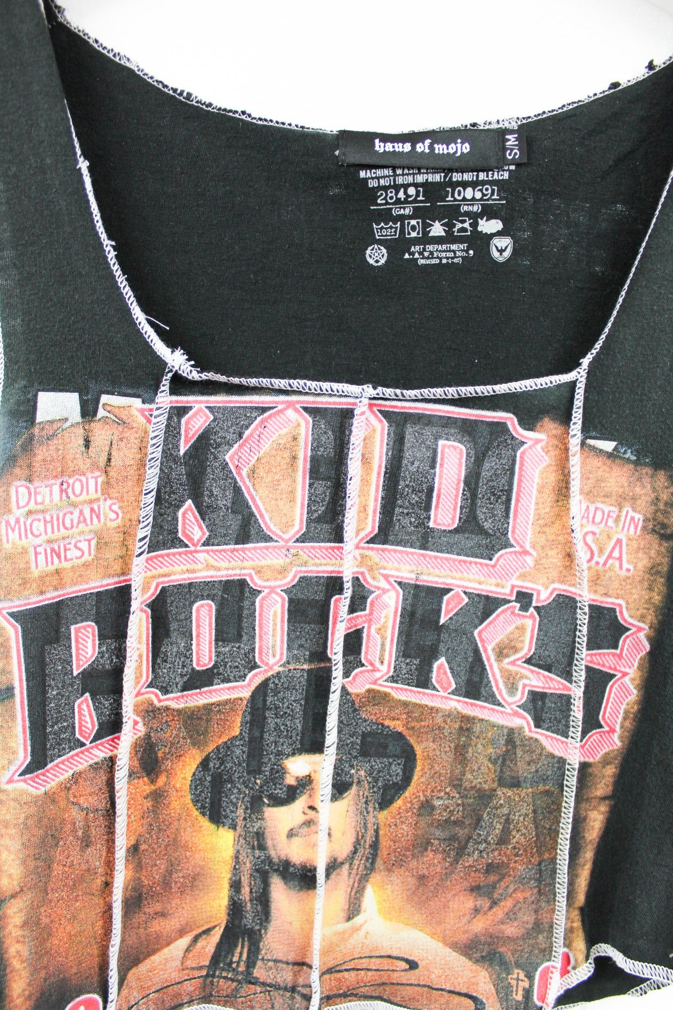 Haus Of Mojo Reworked Vintage Kid Rock 2008 Tour Double Stitch Crop Top sold by HG Vintage product image thumbnail 2