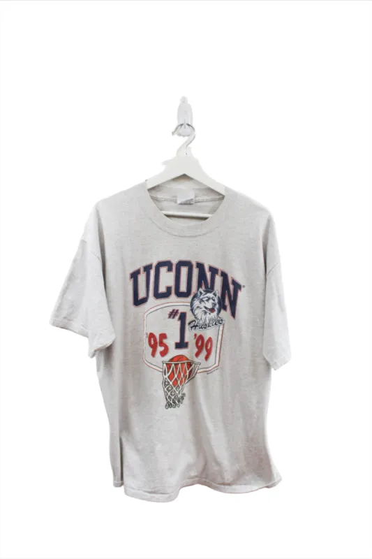 Z - Vintage Uconn Huskies Basketball #1 95' & 99' Graphic Tee sold by HG Vintage