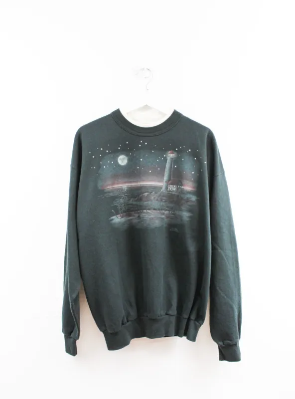 Vintage Moon Stars & Lighthouse Crewneck sold by HG Vintage