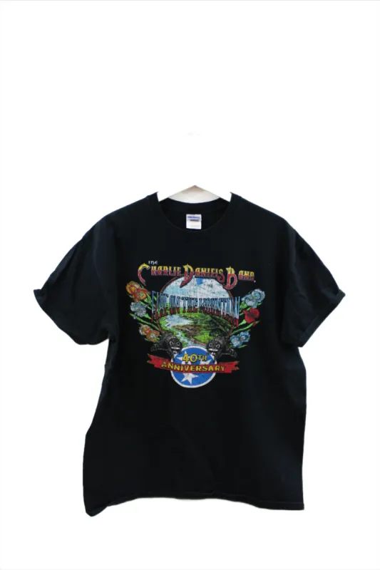 X - 2014 The Charlie Daniels Band Fire On The Mountain 40th Anniversary Tour Tee sold by HG Vintage