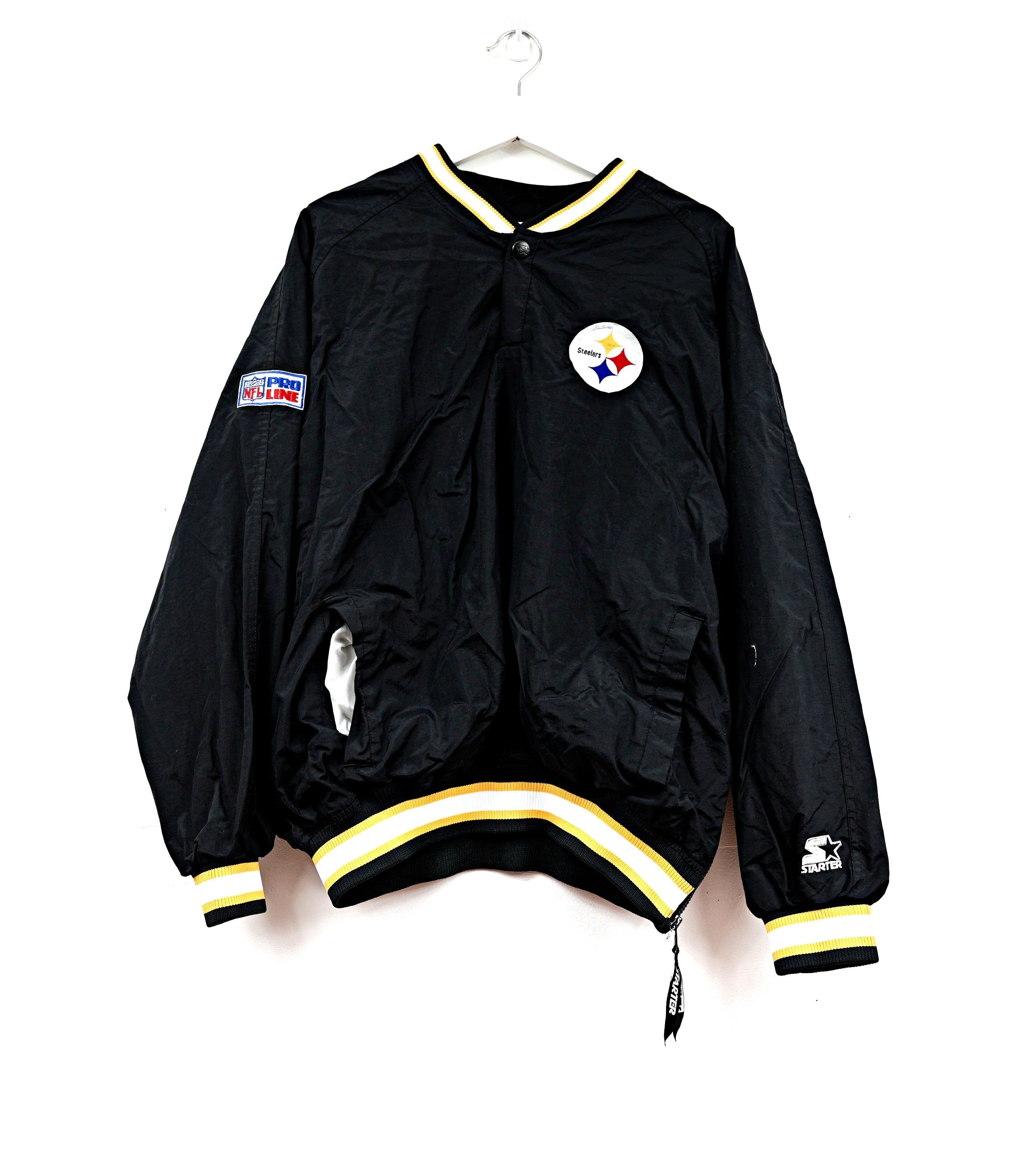 Pittsburgh Steelers Starter Embroidered Pullover Windbreaker Jacket sold by HG Vintage