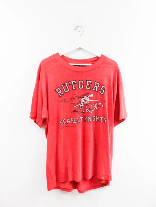 Vintage 88' Rutgers Scarlett Knights Logo 50/50 Tee sold by HG Vintage