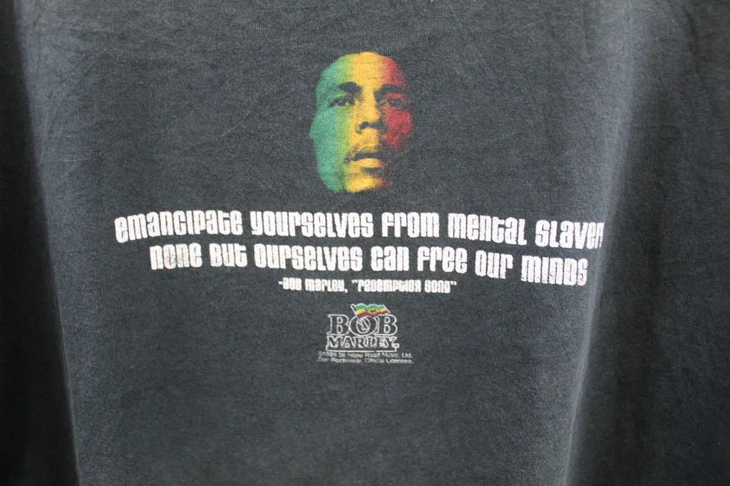 Z - Vintage 1999 Zion Apparel Bob Marley Jamaican Flag Face Graphic Tee sold by HG Vintage product image thumbnail 4
