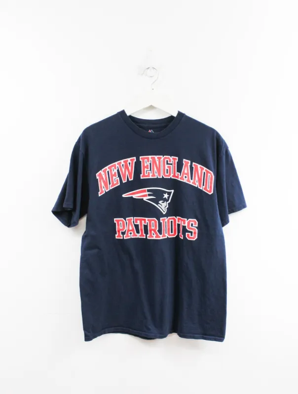 NFL New England Patriots Logo & Script Tee sold by HG Vintage
