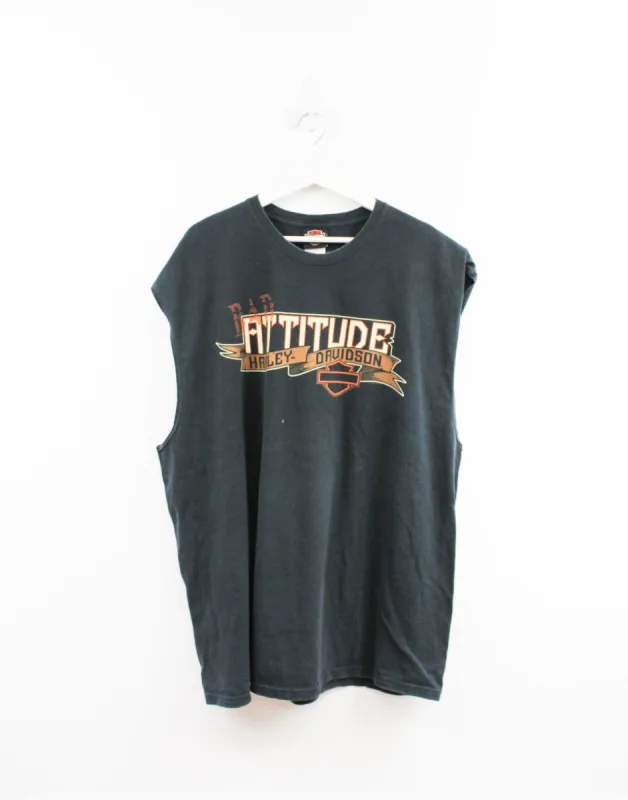 Vintage 06 Harley Davidson Bad Attitude Florence SC Cut Off Tee sold by HG Vintage