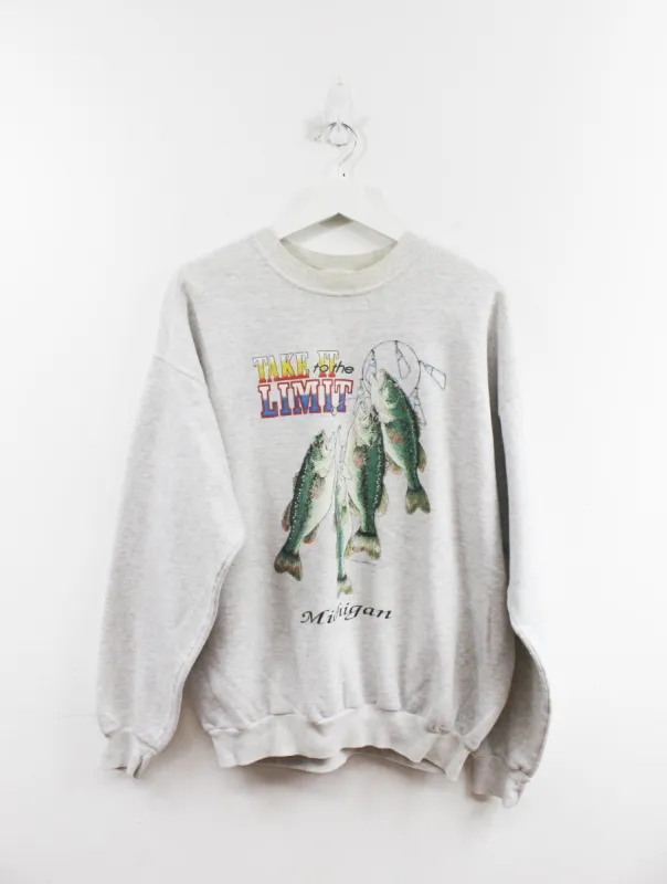 Vintage 1990 Michigan Fishing Take It To The Limit Crewneck sold by HG Vintage