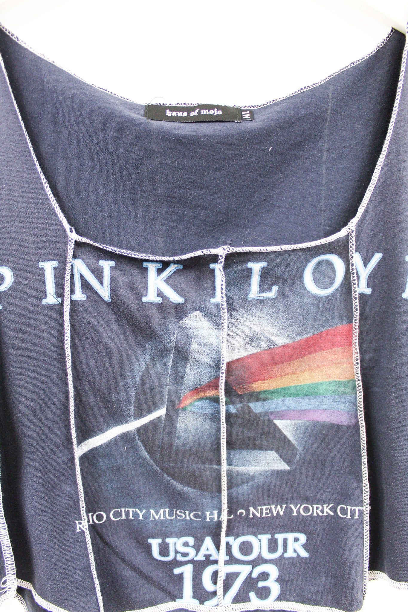 Haus Of Mojo Reworked Vintage Pink Floyd 1973 Tour Double Stitch Crop Top sold by HG Vintage product image thumbnail 2