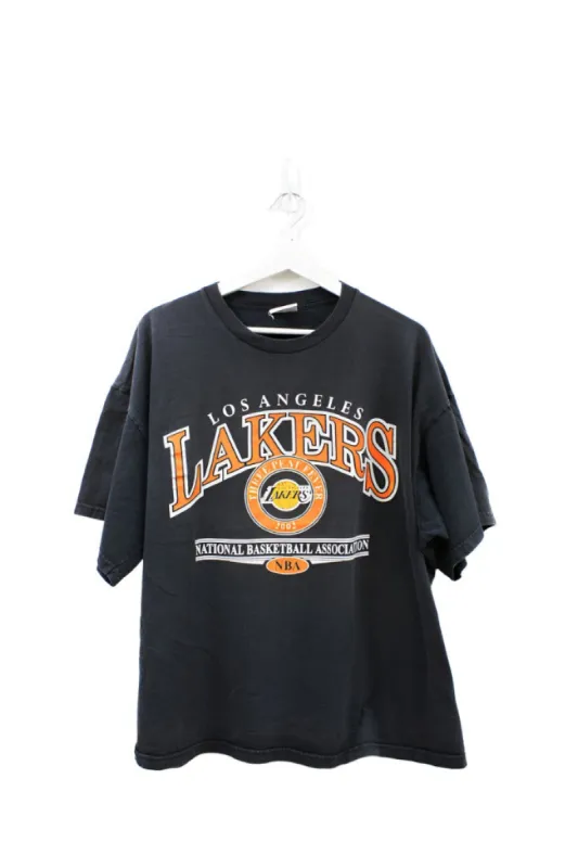 Z - Vintage 2002 NBA Los Angeles Lakers Logo & Script Tee made by NBA