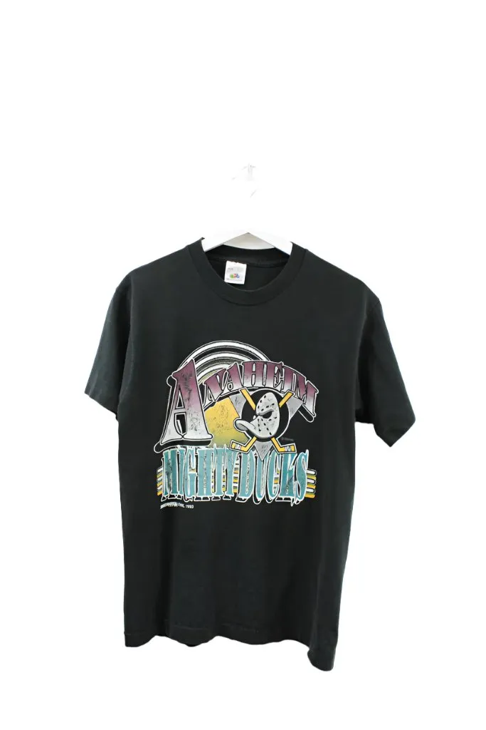 Z- Vintage 1993 Anaheim Ducks Logo NHL Single Stitch Fruit Of The Loom Tag Tee sold by HG Vintage