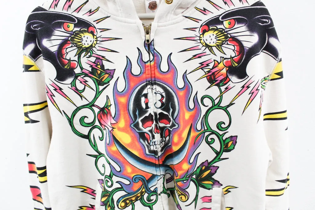Z- Vintage Ed Hardy Panther & Lightning All Over Print Zip Up Hoodie sold by HG Vintage product image thumbnail 2