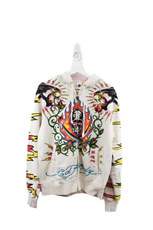 Z- Vintage Ed Hardy Panther & Lightning All Over Print Zip Up Hoodie sold by HG Vintage