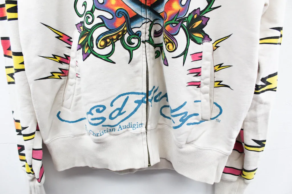 Z- Vintage Ed Hardy Panther & Lightning All Over Print Zip Up Hoodie sold by HG Vintage product image thumbnail 3