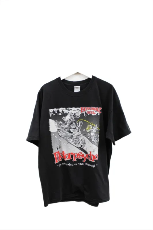 X - Vintage 1998 Bear Whizz Beer "My Way Or The High Way" Motor Psycho Tee sold by HG Vintage