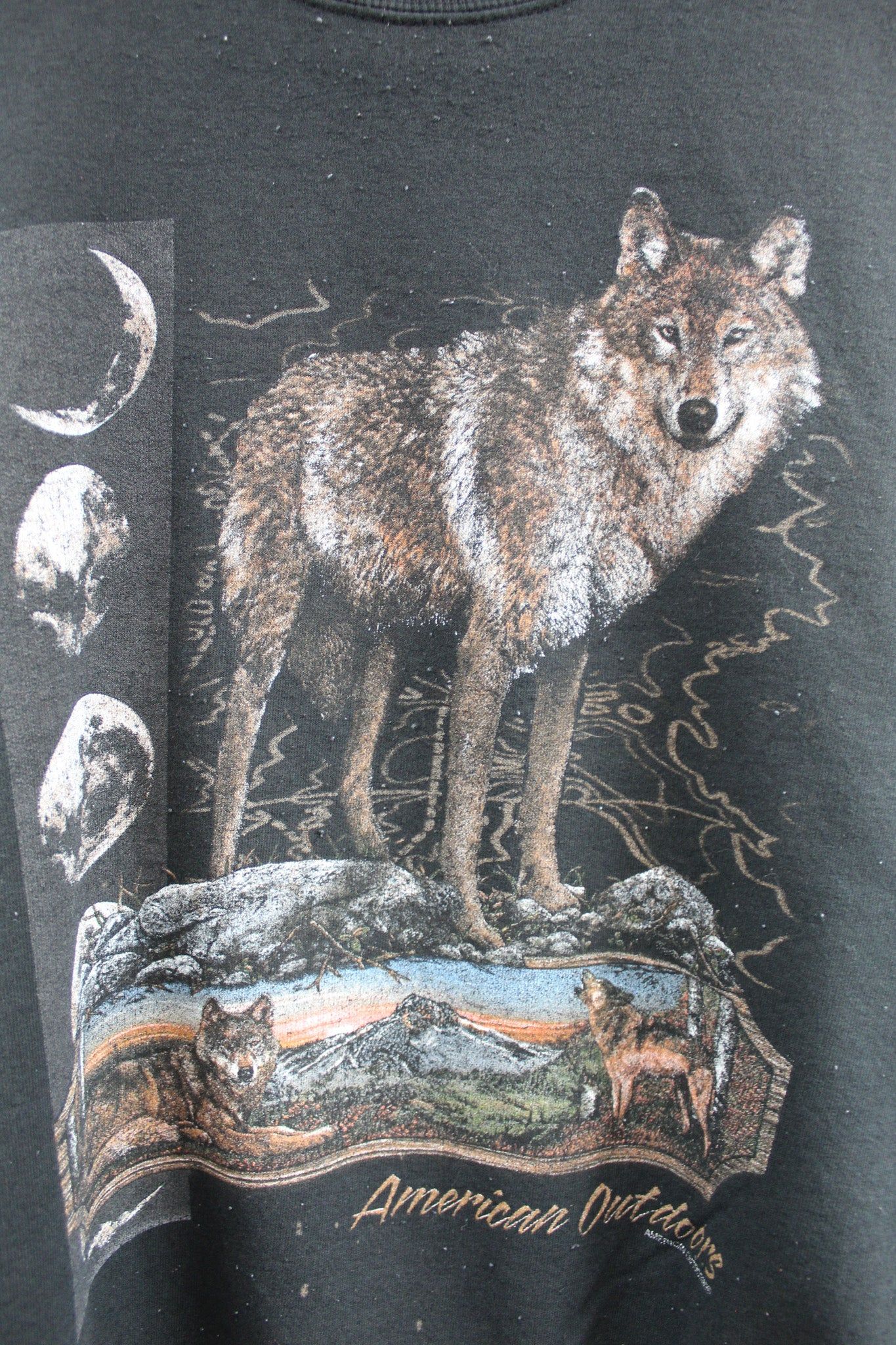 Vintage American Outdoors Wolves & Moon Crewneck sold by HG Vintage product image thumbnail 2
