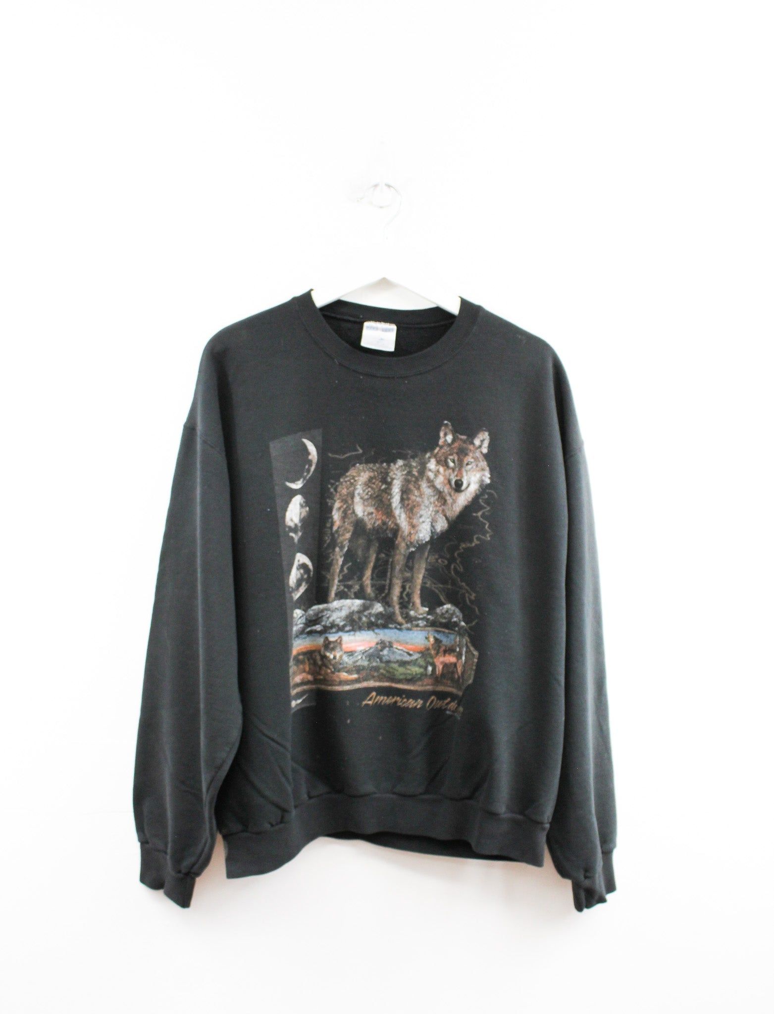 Vintage American Outdoors Wolves & Moon Crewneck sold by HG Vintage