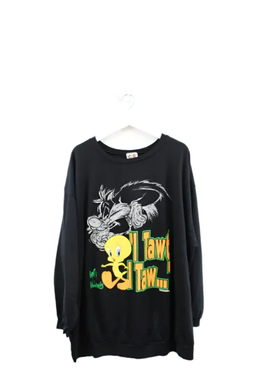 Z- Vintage 1996 Tweedy Bird & Sylvester Cat Halloween Looney Tunes Crewneck sold by HG Vintage