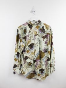 Abstract Art 70s Printed Button Up Shirts sold by HG Vintage