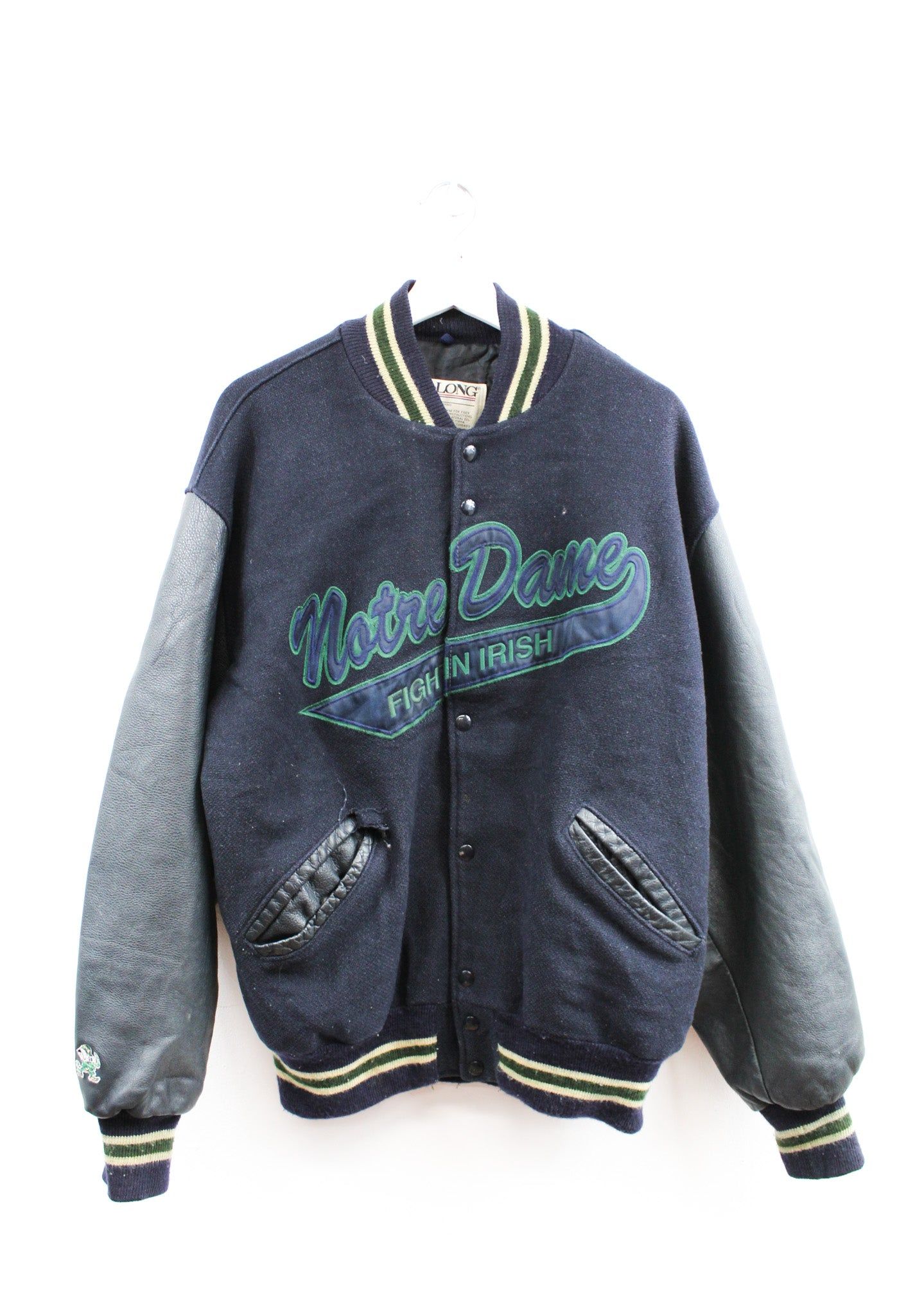Vintage Notre Dame Fighting Irish Varsity Jacket Parallel