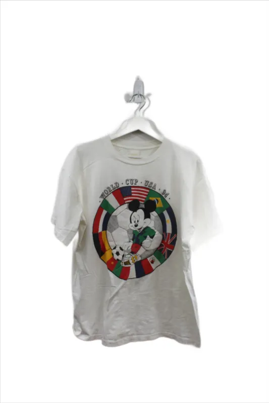 X - Vintage Single Stitch 1994 Mickey Mouse World Cup Tee sold by HG Vintage