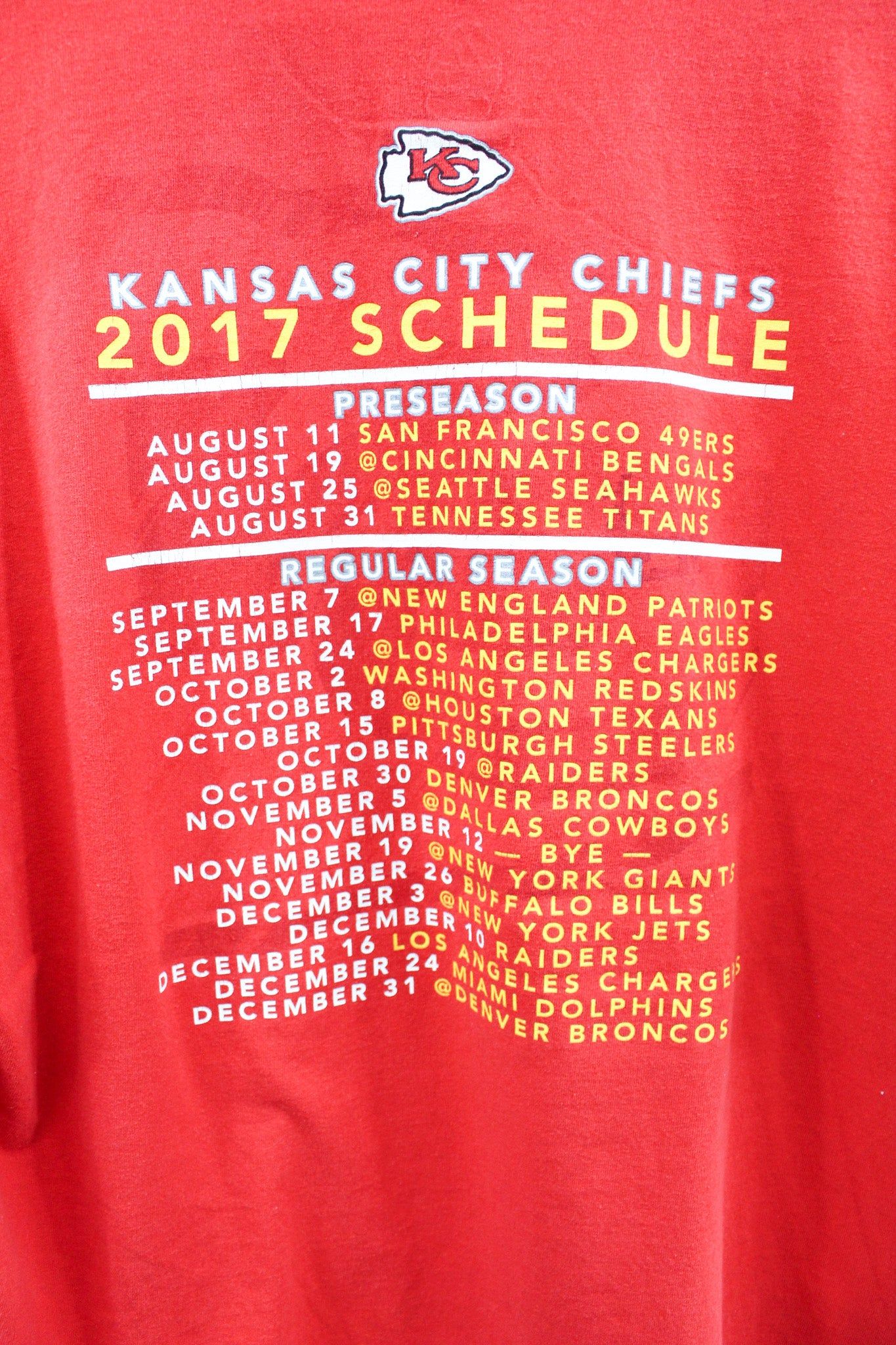 NFL Kansas City Chiefs 2017 Season Tee sold by HG Vintage product image thumbnail 4