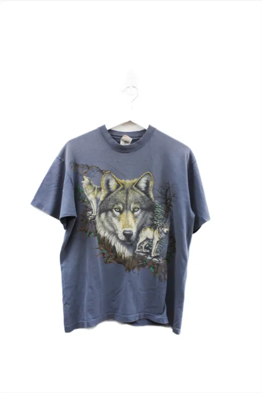 X - Vintage Single Stitch Wolf & Mountain Tee sold by HG Vintage
