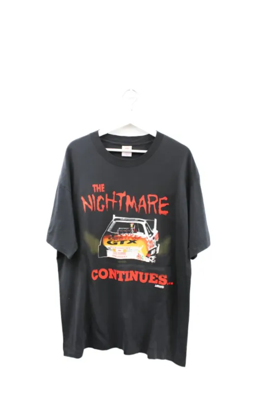 Z- Vintage 90s Nascar John Force The Nightmare Continues 3 Times Champion Single Stitch Tee made by Nascar