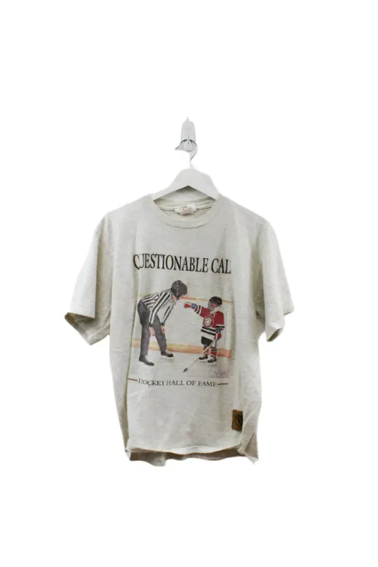 Z- Vintage 1989 Hockey Hall Of Fame Questionable Call NHL Single Stitch Tee sold by HG Vintage