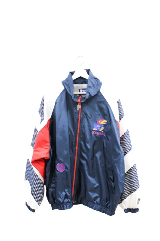 Z - Vintage Pro Player University Of Kansas Jayhawks Embroidered Logo Windbreaker sold by HG Vintage