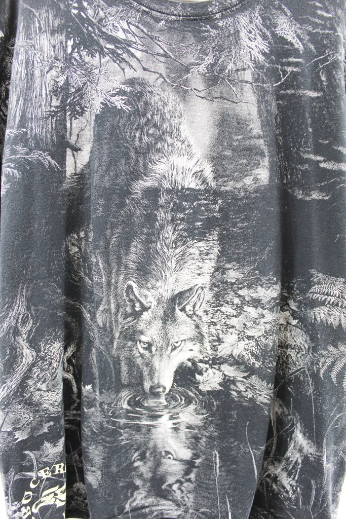 Z- Vintage Wolf Drinking Water All Over Print Bucerias Mexico Tee sold by HG Vintage product image thumbnail 2