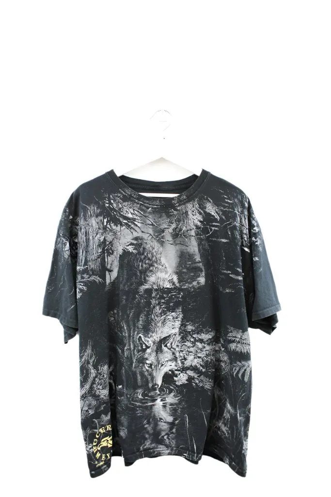 Z- Vintage Wolf Drinking Water All Over Print Bucerias Mexico Tee sold by HG Vintage