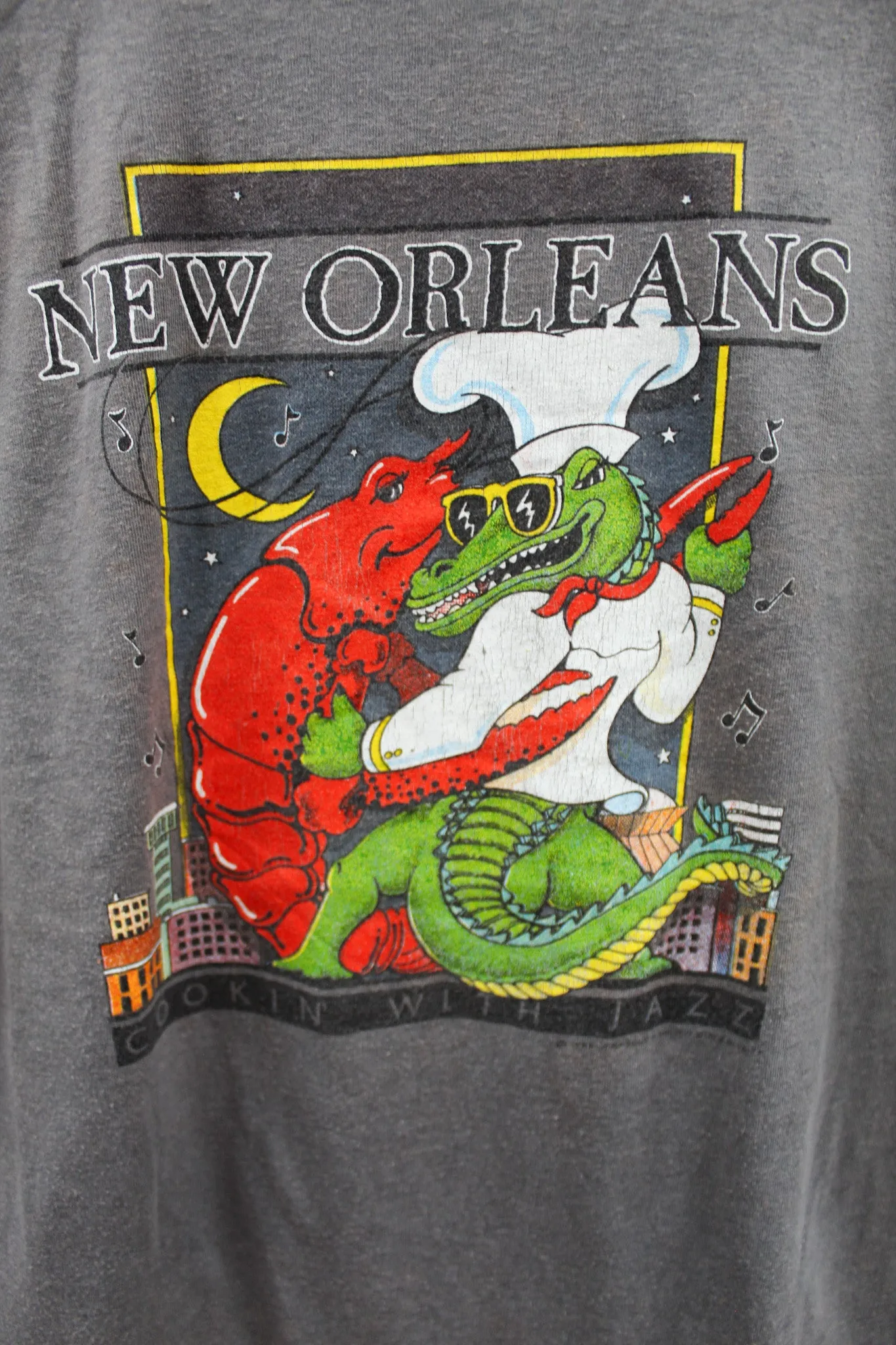 X - Vintage Single Stitch 1985 Cooking With Jazz New Orleans Hanes 50/50 Tee sold by HG Vintage product image thumbnail 2