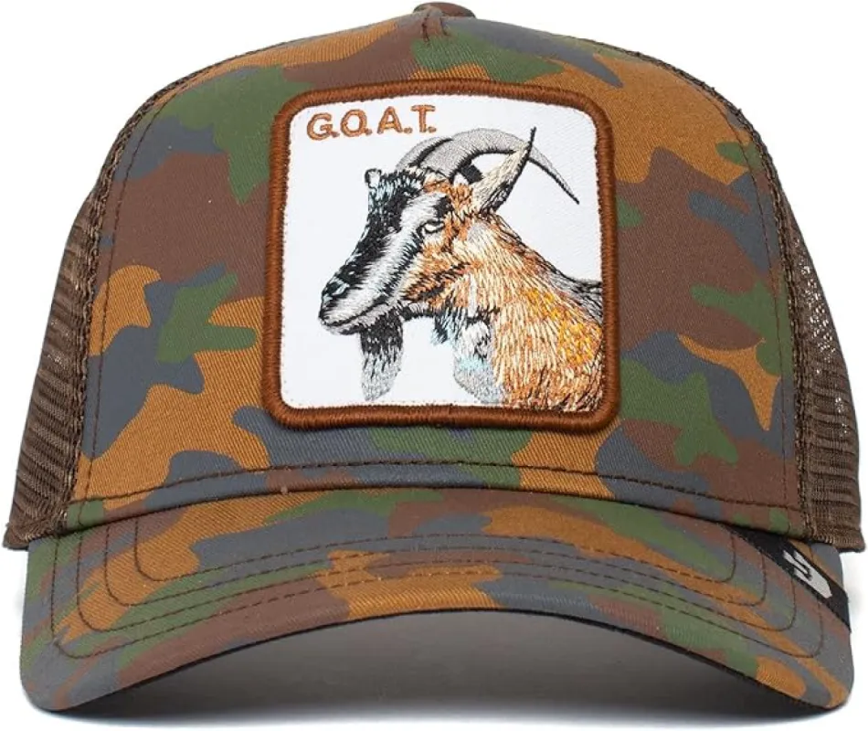 X - Goorin Brothers The GOAT Trucker Hat (Brown/Camo) sold by HG Vintage