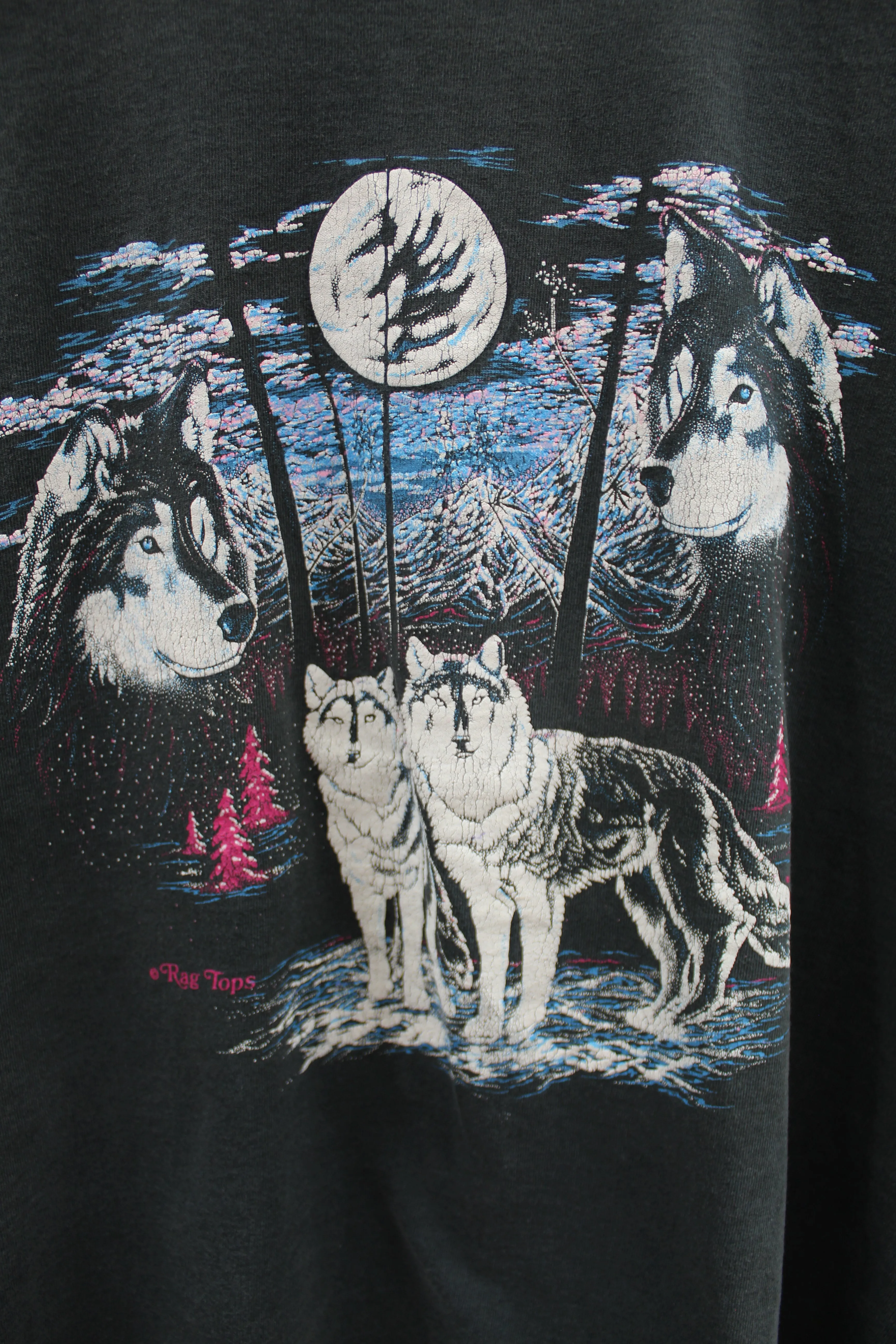 X - Vintage 90's Wolves & Moon In Forest Tank Top sold by HG Vintage product image thumbnail 2