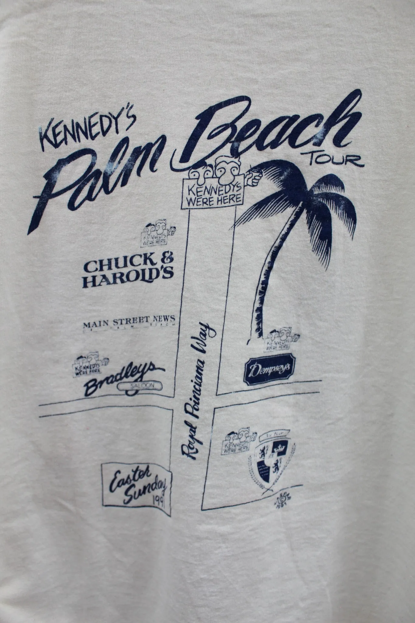 X - Vintage 1991 Hot Time In Palm Beach Kennedy's Palm Beach Tours Tee sold by HG Vintage product image thumbnail 5