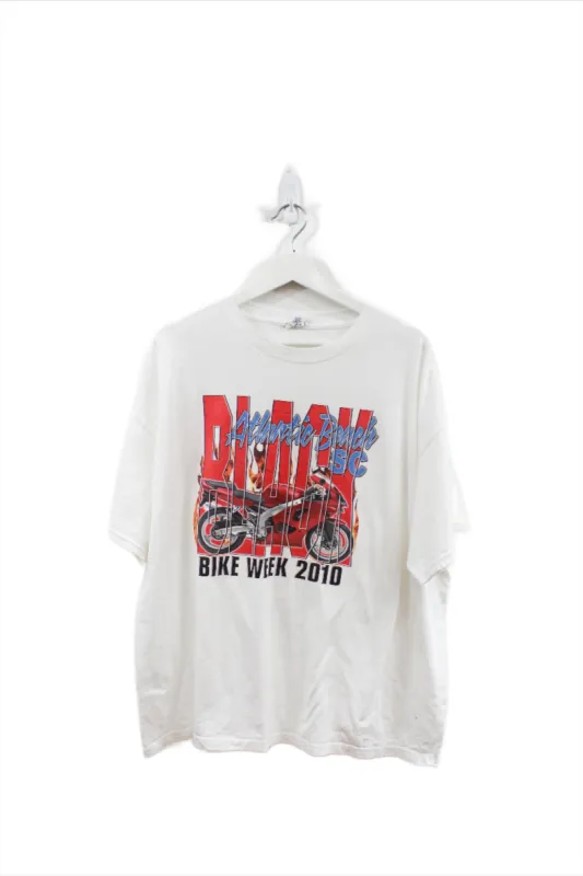 X - 2010 Atlantic Beach NC Bike Week Graphic Tee made by HG Vintage
