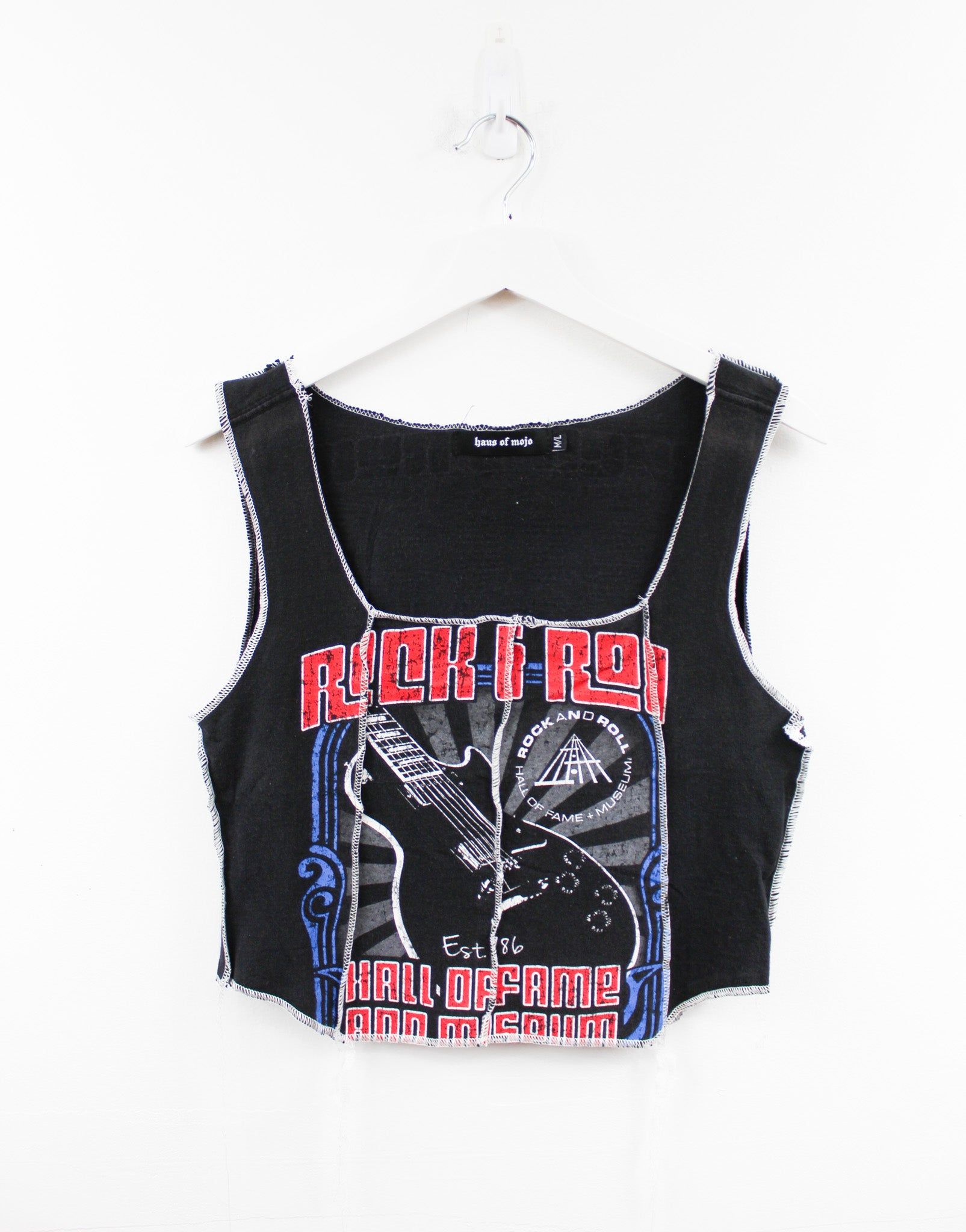 Haus Of Mojo Reworked Vintage Rock And Roll Hall Of Fame Double Stitch Crop Top sold by HG Vintage