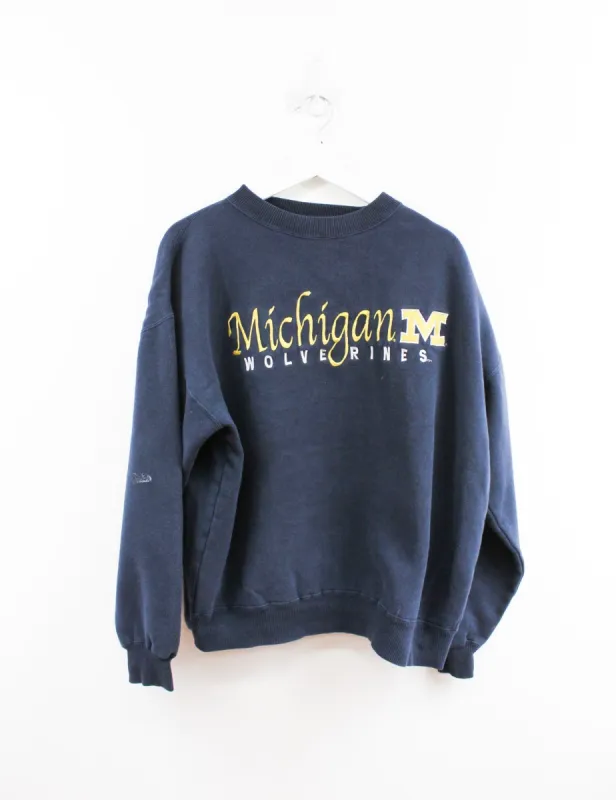 Michigan Wolverine Embroidered Script Crewneck sold by HG Vintage
