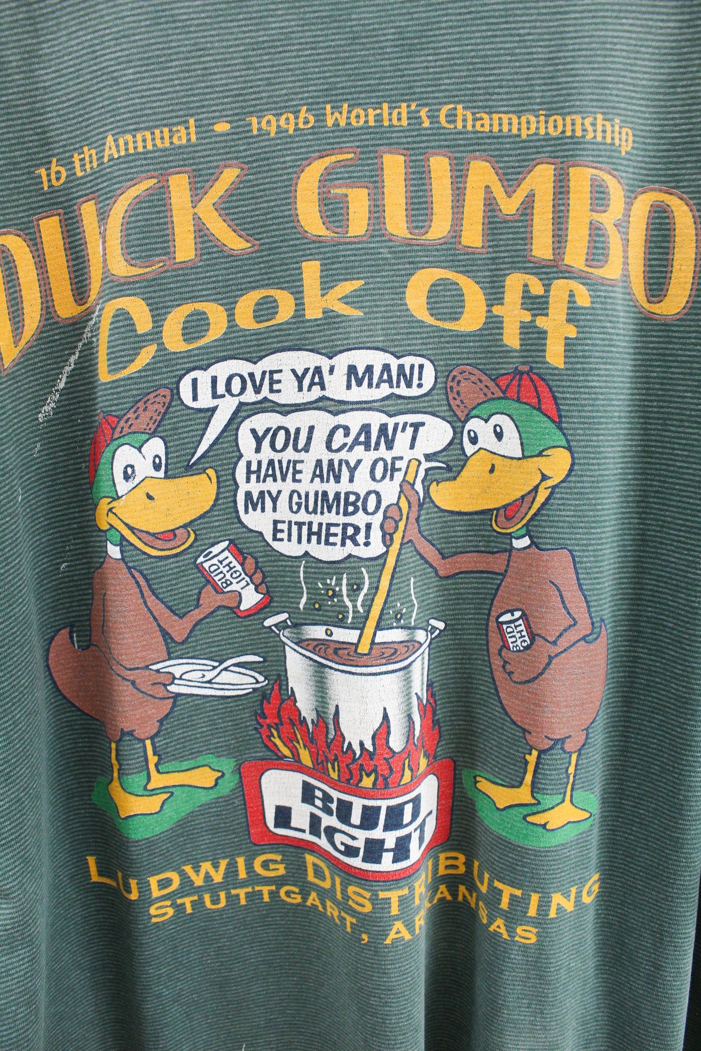 Vintage 96' Bud Light Duck Gumbo Cook Off Tee sold by HG Vintage product image thumbnail 4