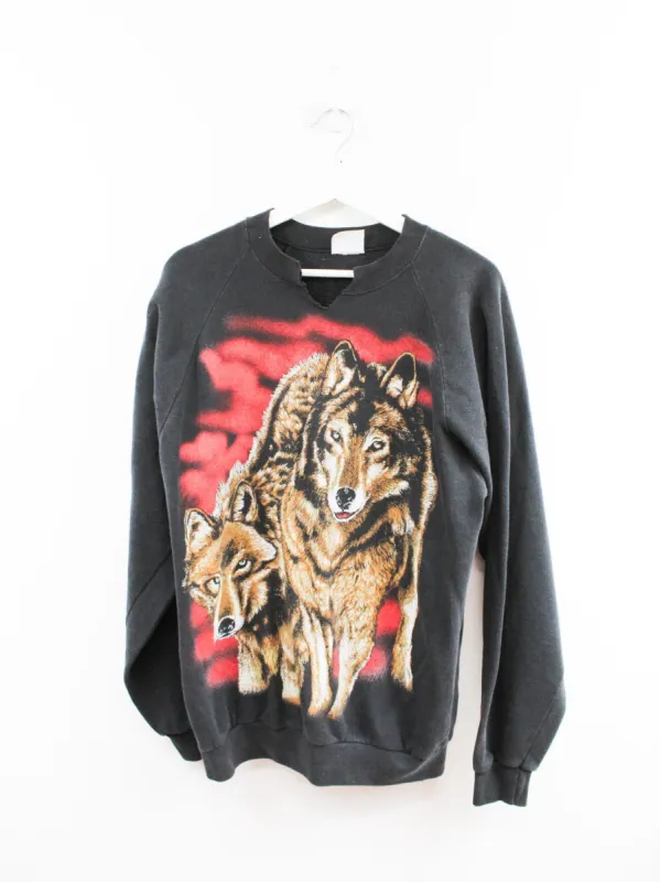 Wolves Graphic Crewneck sold by HG Vintage