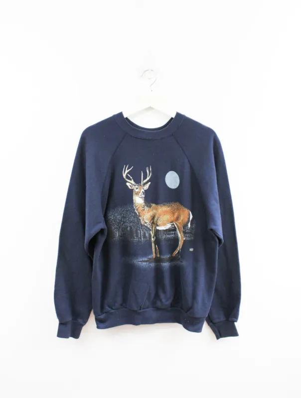 Vintage Deer & Moon Graphic Crewneck sold by HG Vintage
