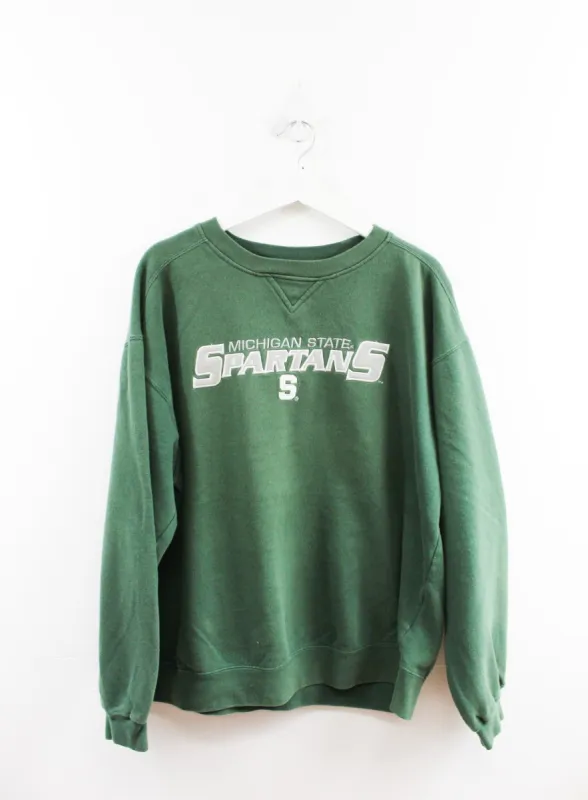Vintage Starter Michigan State Spartans Embroidered Script Crewneck sold by HG Vintage
