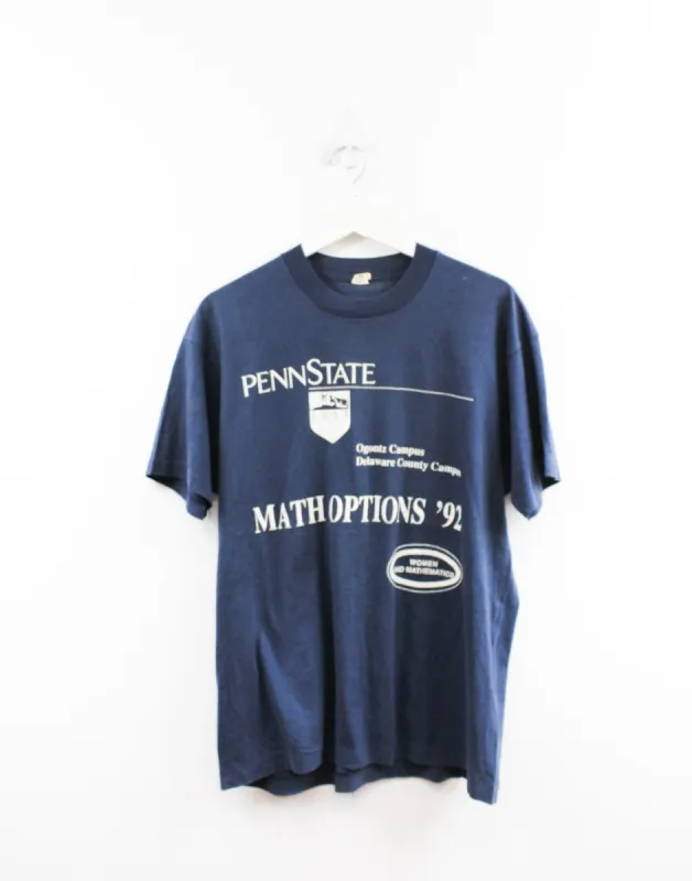 Vintage Single Stitch Penn State 92' Math & Options Screen Star Tee sold by HG Vintage