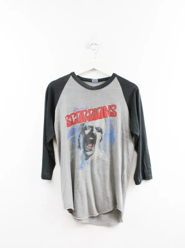 Vintage Single Stitch 1982 Scorpion Blackout Album US Tour Raglan Tee made by HG Vintage