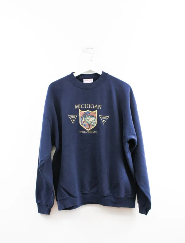Vintage University Of Michigan Wolverines Embroidered Crewneck sold by HG Vintage