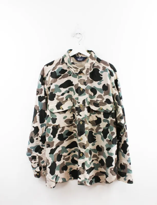 Vintage Woolrich Military Camouflage Button Up sold by HG Vintage