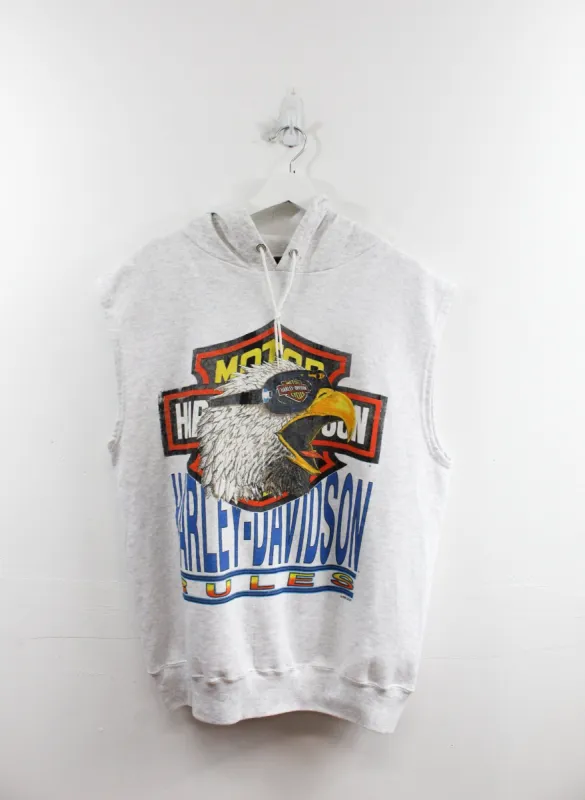 Vintage Harley Davidson Eagle Sleeveless Hoodie sold by HG Vintage