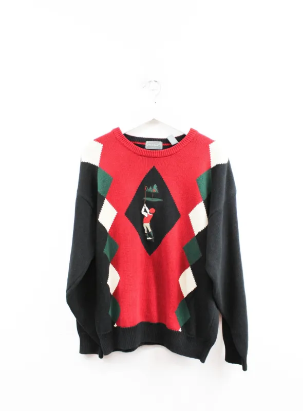 Vintage Golfer In Forest Knit Sweater sold by HG Vintage